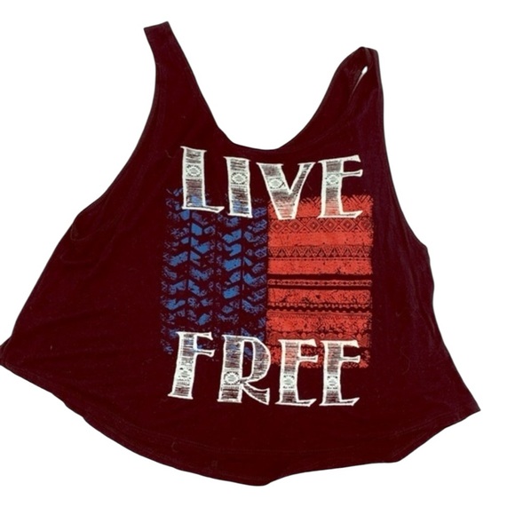 Tea Rose Tank Top Size Large “Live Free” - Picture 2 of 4